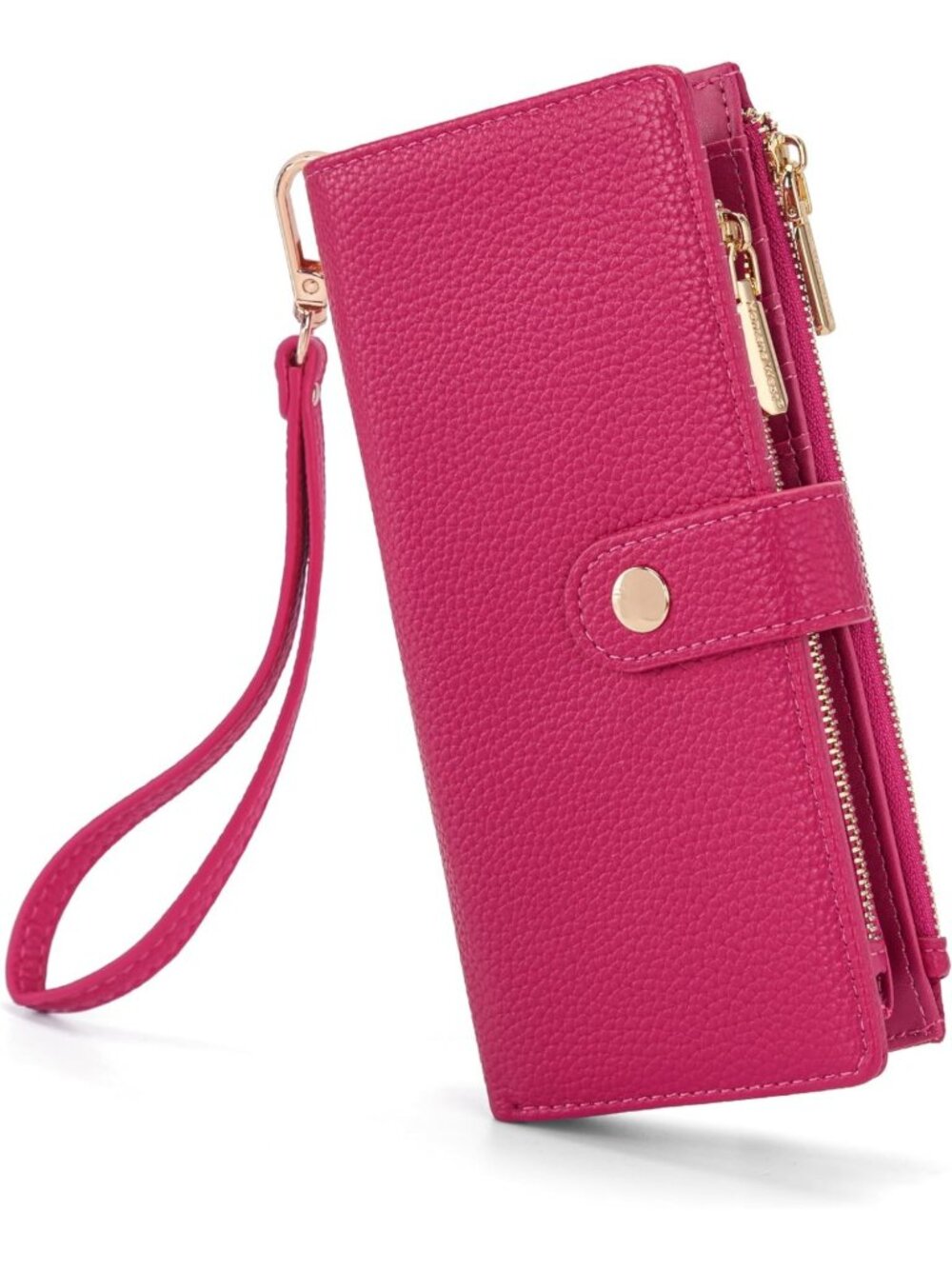 Large RFID Women's Wallet Wristlet - Minimalist Clutch with ID Window for Travel